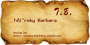 Töreky Barbara névjegykártya