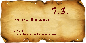Töreky Barbara névjegykártya